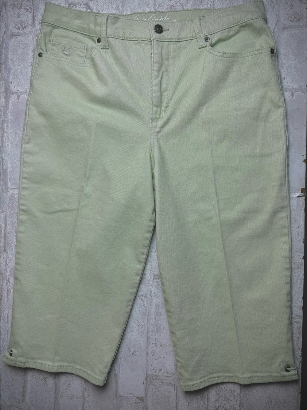 Gloria Vanderbilt Amanda Denim Capris All Around Slimming Effect Green EUC 12😍